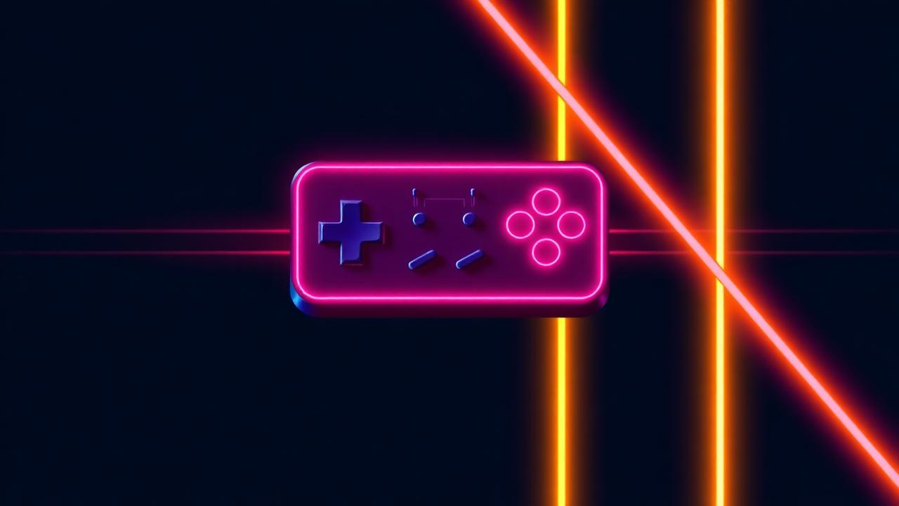 Neon arcade controller in pink en yellow neon